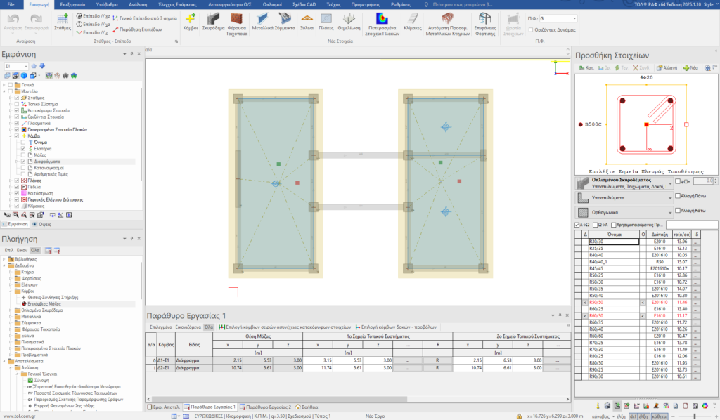 Διαφραγματική λειτουργία των πλακών